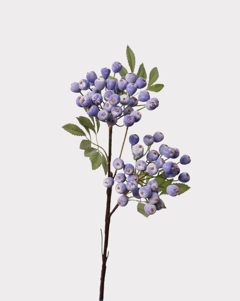 2-Branch Faux Blueberry Stem - 26.8"