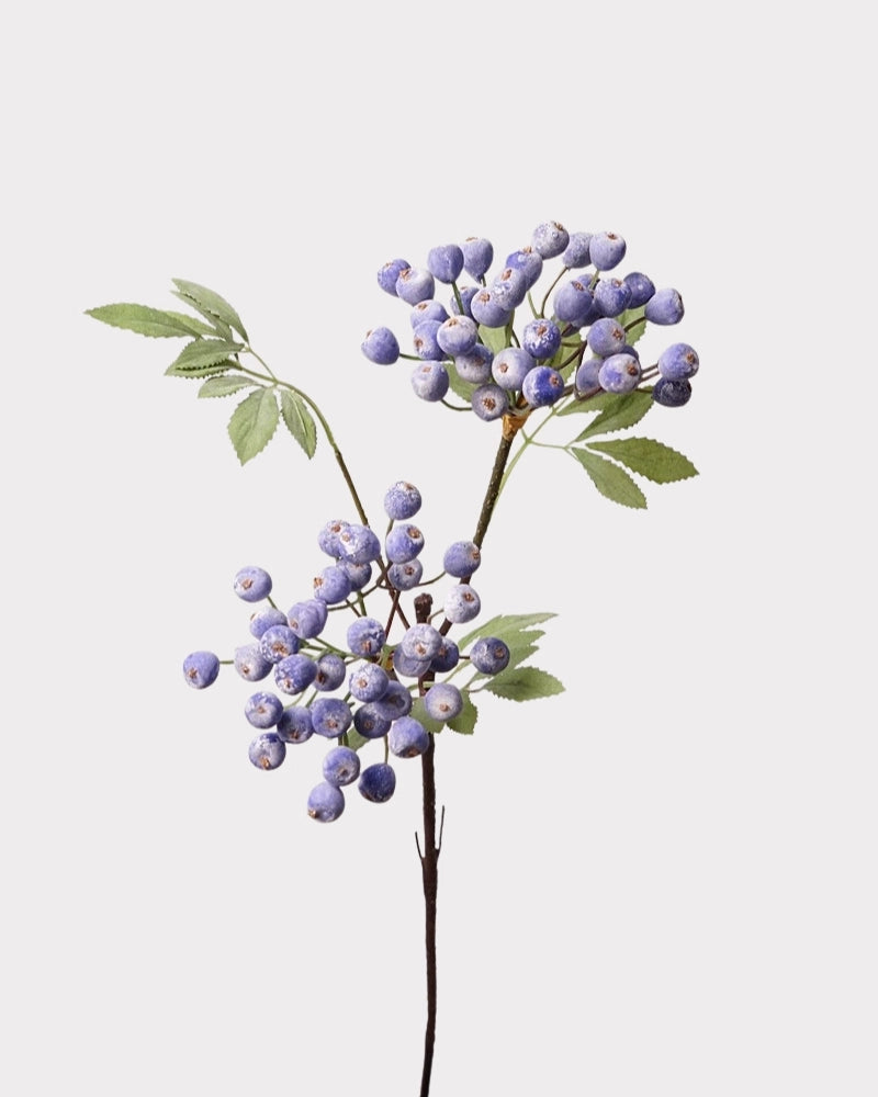 2-Branch Faux Blueberry Stem - 26.8"
