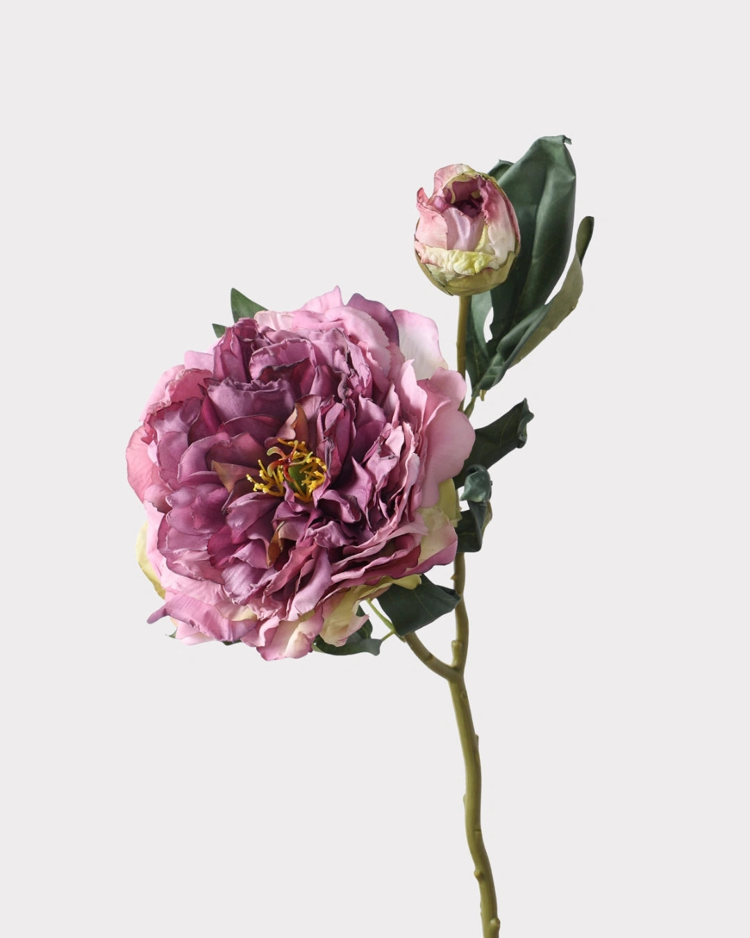 2-Head Peony Faux Flower in Purple - 19"