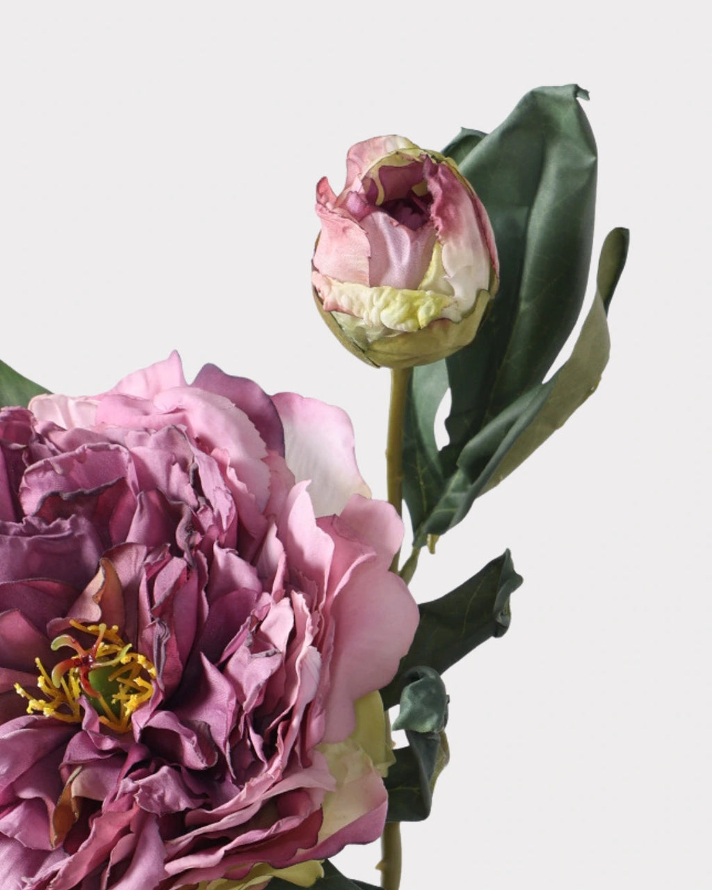 2-Head Peony Faux Flower in Purple - 19"