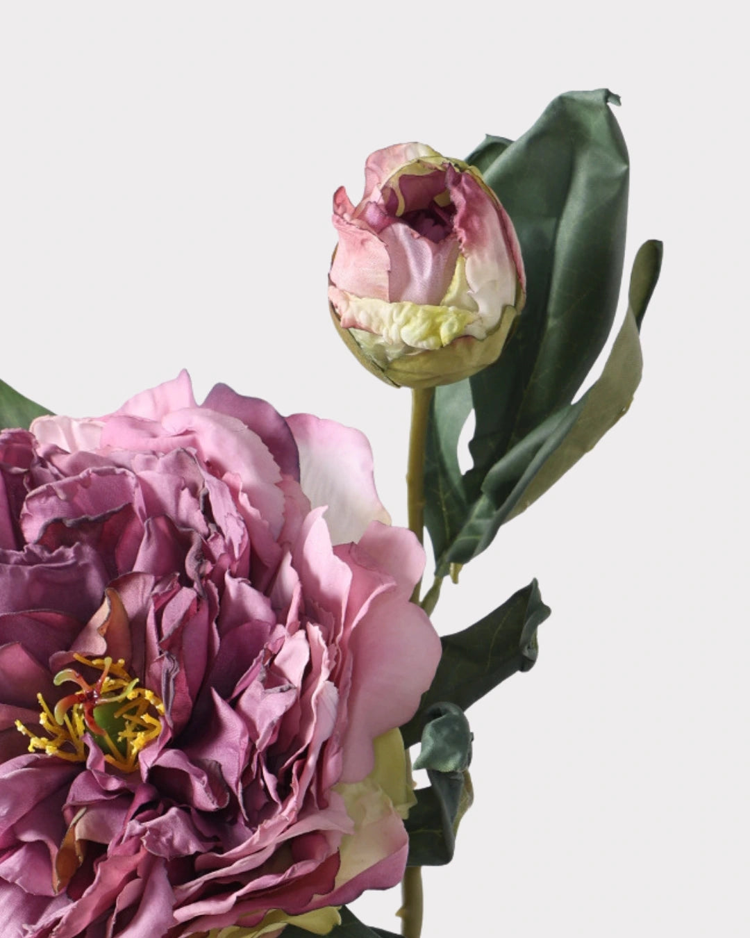 2-Head Peony Faux Flower in Purple - 19"