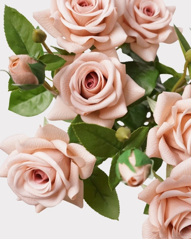 2-Head Rose Faux Flower in Pink - 23"