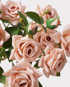 2-Head Rose Faux Flower in Pink - 23"