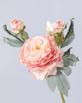 3-Head Burnt Edge Peony Faux Flower - 26"
