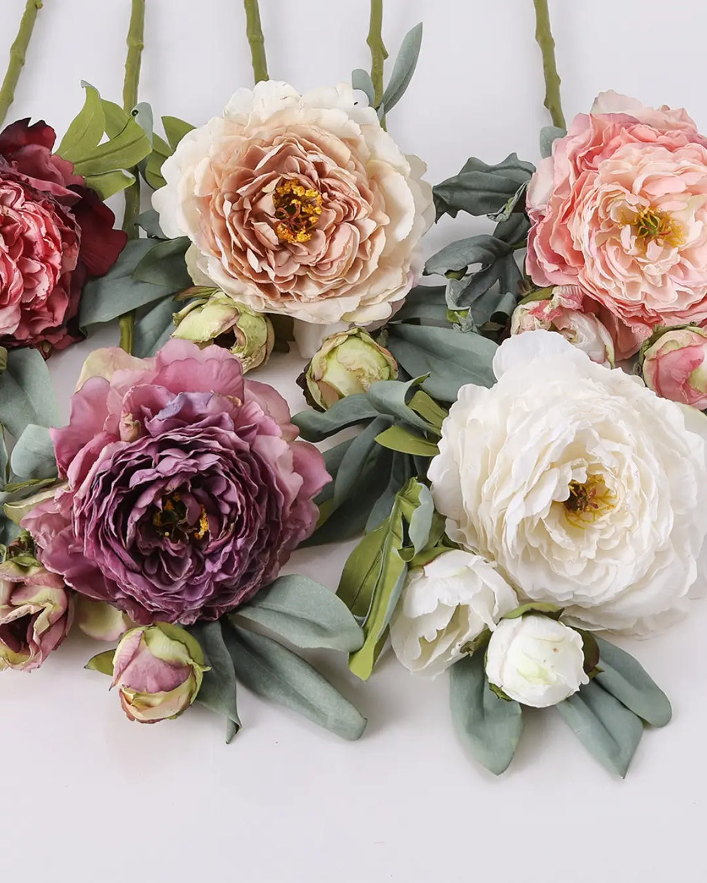 3-Head Burnt Edge Peony Faux Flower - 26"