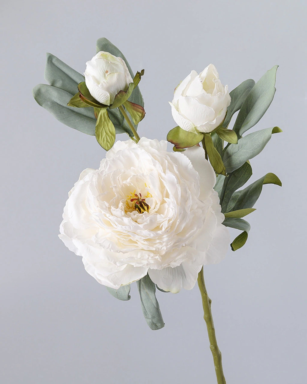 3-Head Burnt Edge Peony Faux Flower - 26"