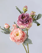 3-Head Burnt Edge Peony Faux Flower - 26"
