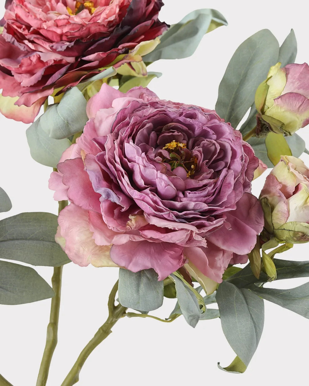 3-Head Burnt Edge Peony Faux Flower - 26"