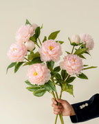 3-Head Peony Faux Flower in Deep Pink - 29.5"