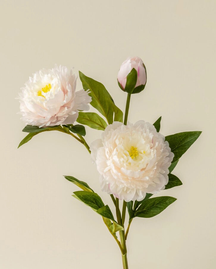 3-Head Peony Faux Flower in Light Pink - 29.5"