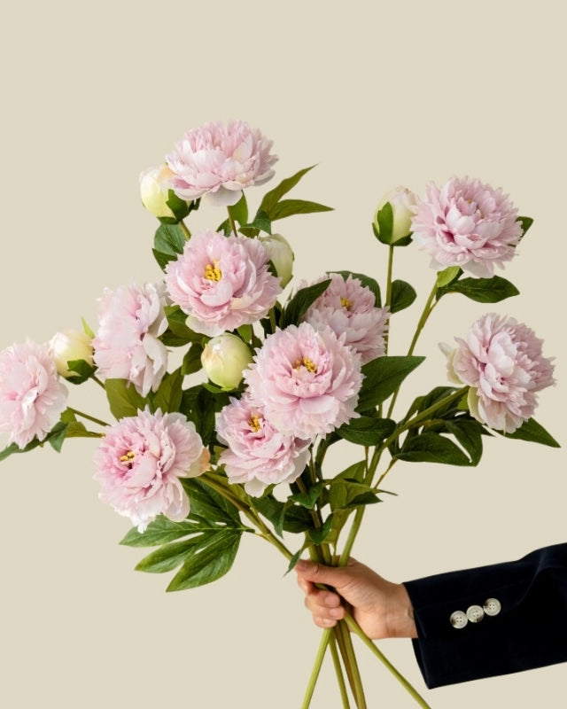 3-Head Peony Faux Flower in Purple - 29.5"