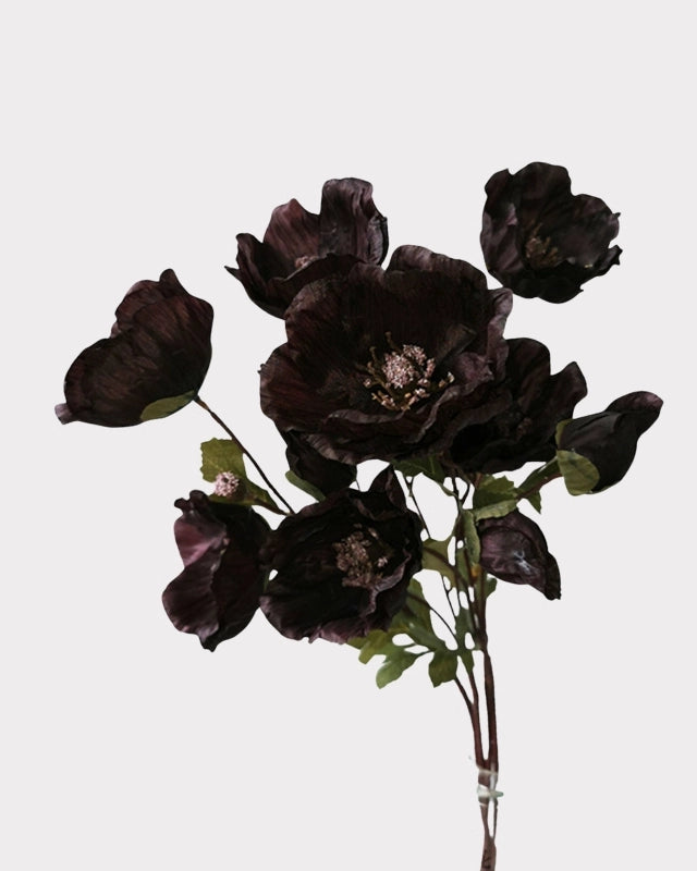 3-Head Poppy Faux Flower - 28"