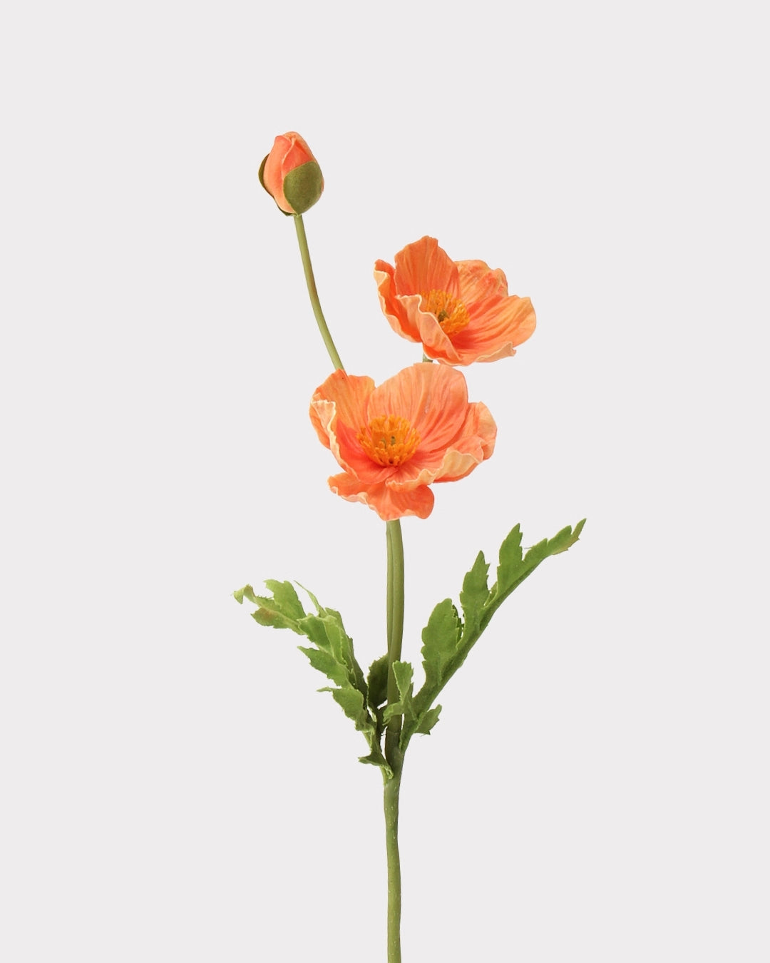 3-Head Poppy Faux Flower in Orange - 18"