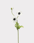 3-Head Poppy Faux Flower in White - 18"