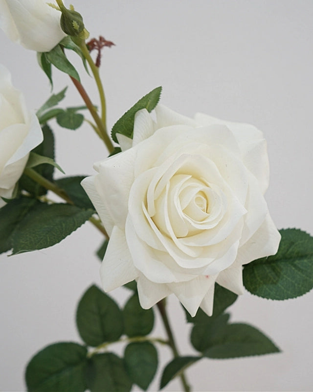 3-Head Real Touch Rose Faux Flower - 30"
