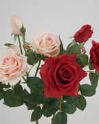 3-Head Real Touch Rose Faux Flower - 30"