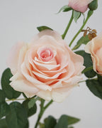 3-Head Real Touch Rose Faux Flower - 30"