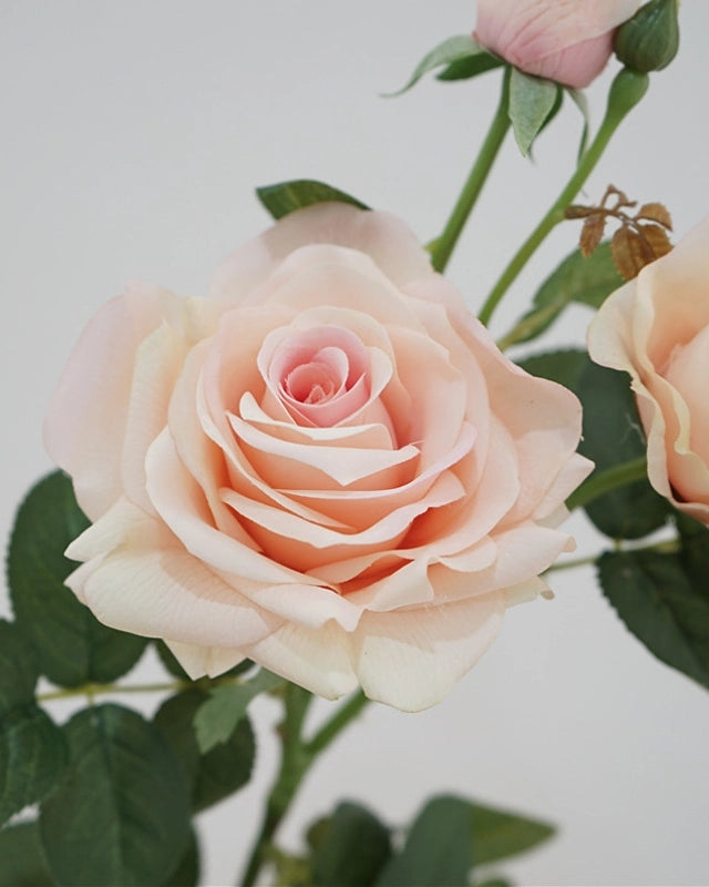 3-Head Real Touch Rose Faux Flower - 30"