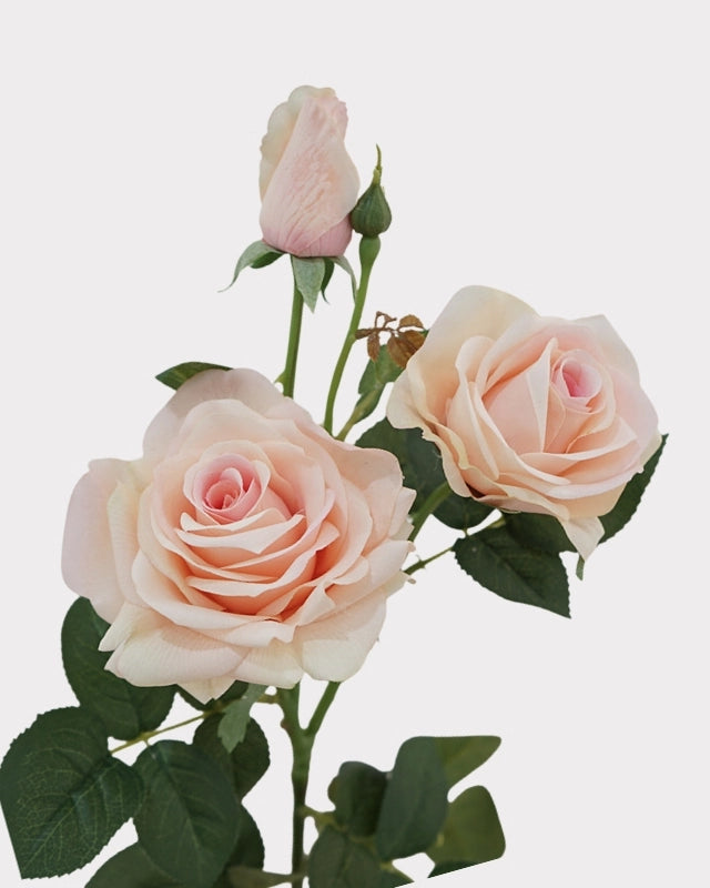 3-Head Real Touch Rose Faux Flower - 30"