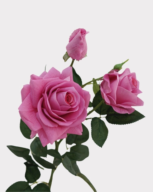 3-Head Real Touch Rose Faux Flower - 30"