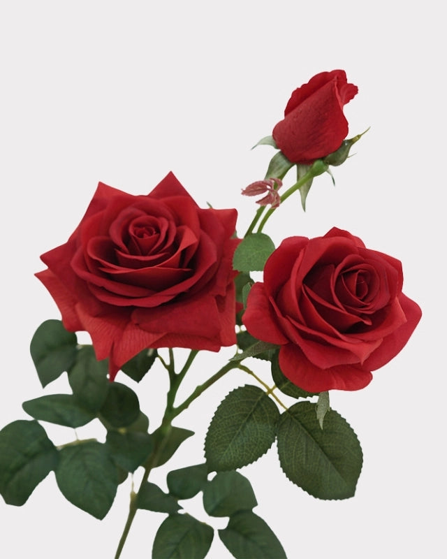 3-Head Real Touch Rose Faux Flower - 30"