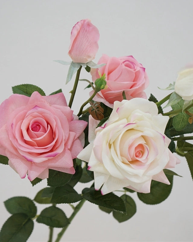 3-Head Real Touch Rose Faux Flower - 30"