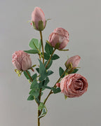 5-Head Vintage Rose Faux Flower in Pink - 19"