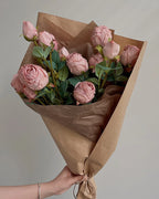 5-Head Vintage Rose Faux Flower in Pink - 19"