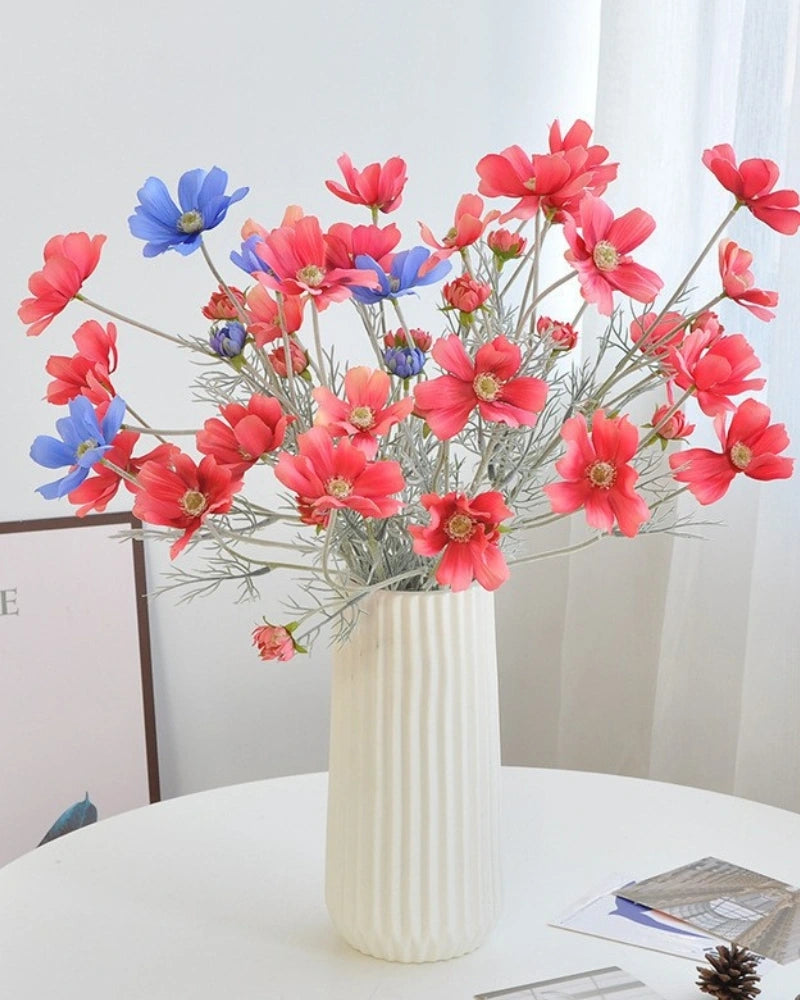 6-Head Gradient Cosmos Faux Flower Stem - 23.6"