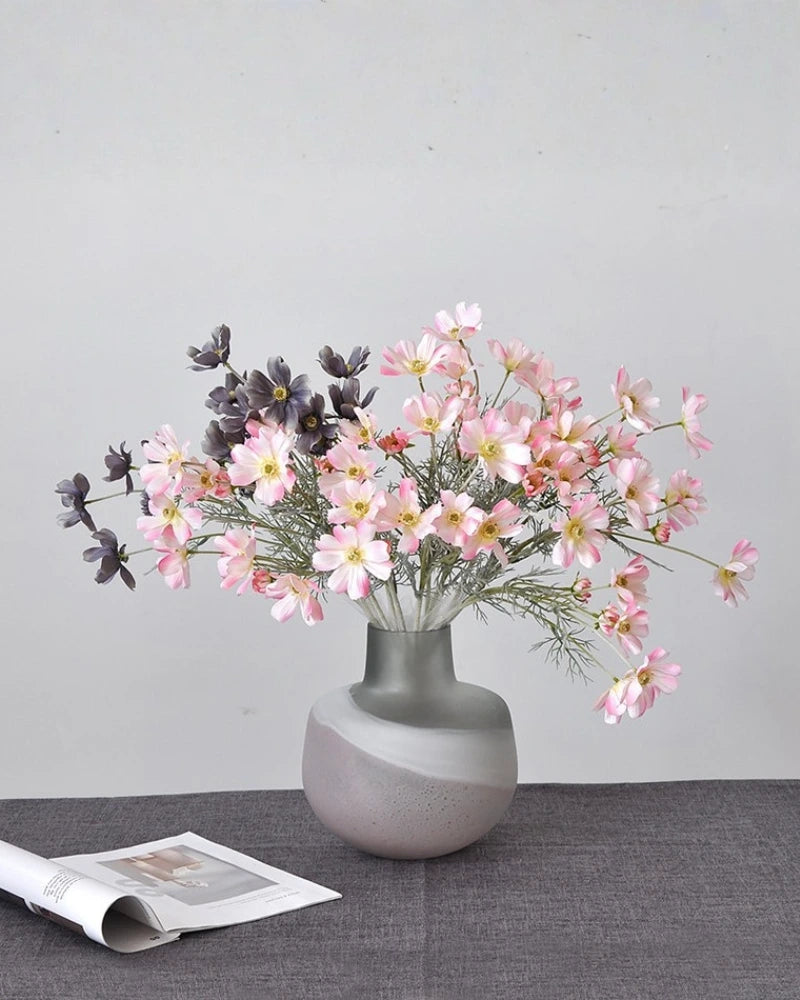 6-Head Gradient Cosmos Faux Flower Stem - 23.6"