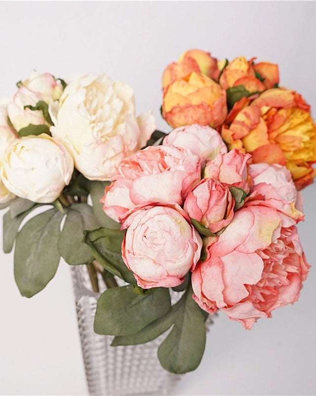 7-Stem Carmine Peony Bouquet - 14"