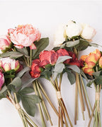 7-Stem Carmine Peony Bouquet - 14"