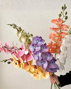 9-Head Faux Film Phalaenopsis Orchid Flower - 38.6"