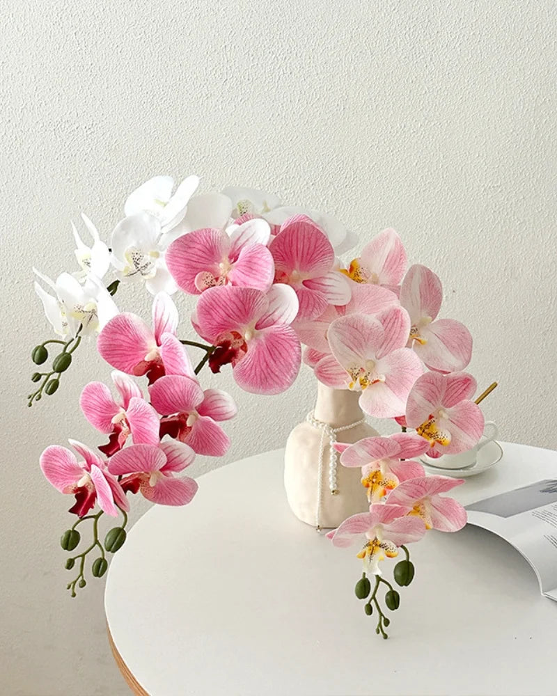 9-Head Faux Film Phalaenopsis Orchid Flower - 38.6"