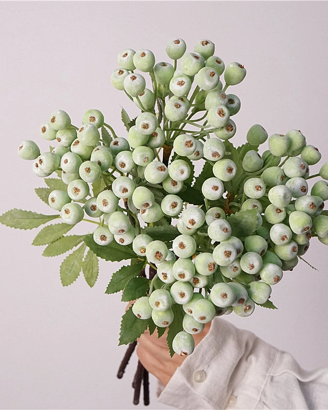 Artificial Blueberry Stem 14"