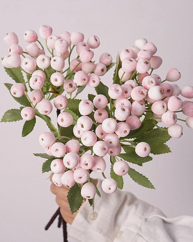Artificial Blueberry Stem 14"
