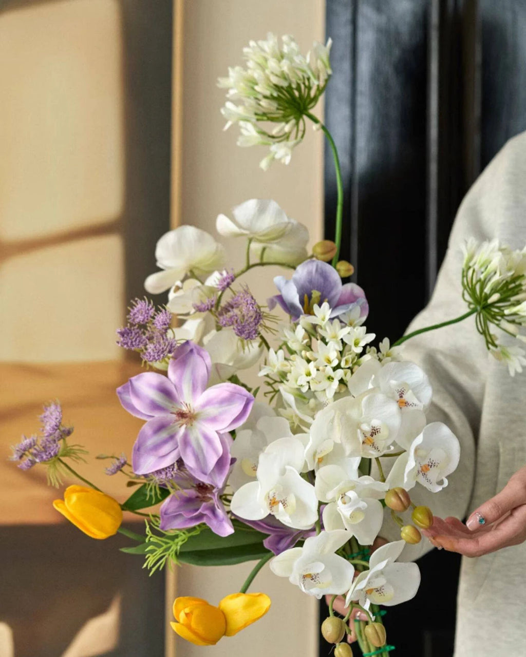 Artificial Clematis Flower Bouquet 23"