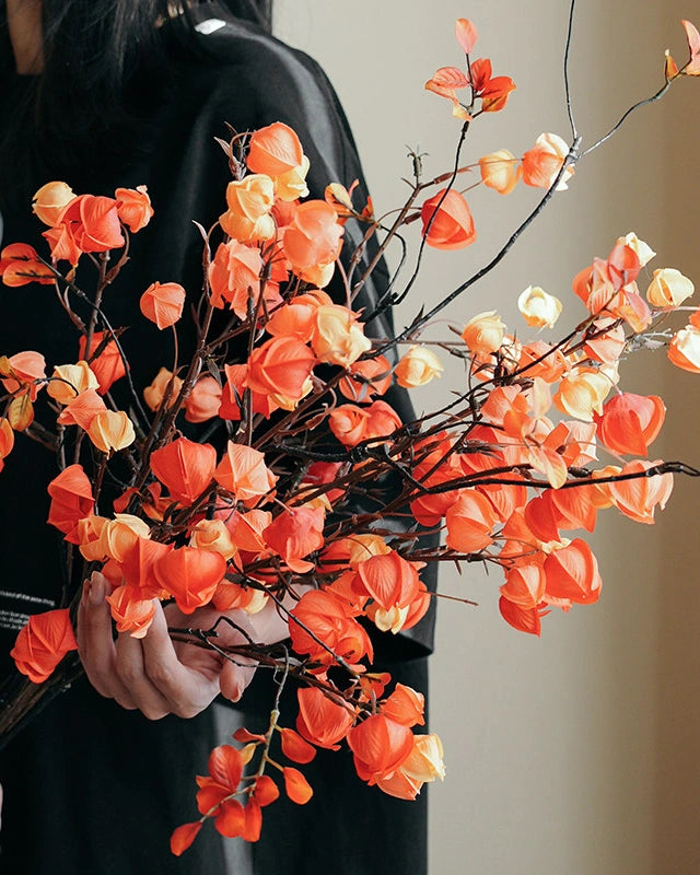 Artificial Gradient Physalis Lantern Berry Stem 30"