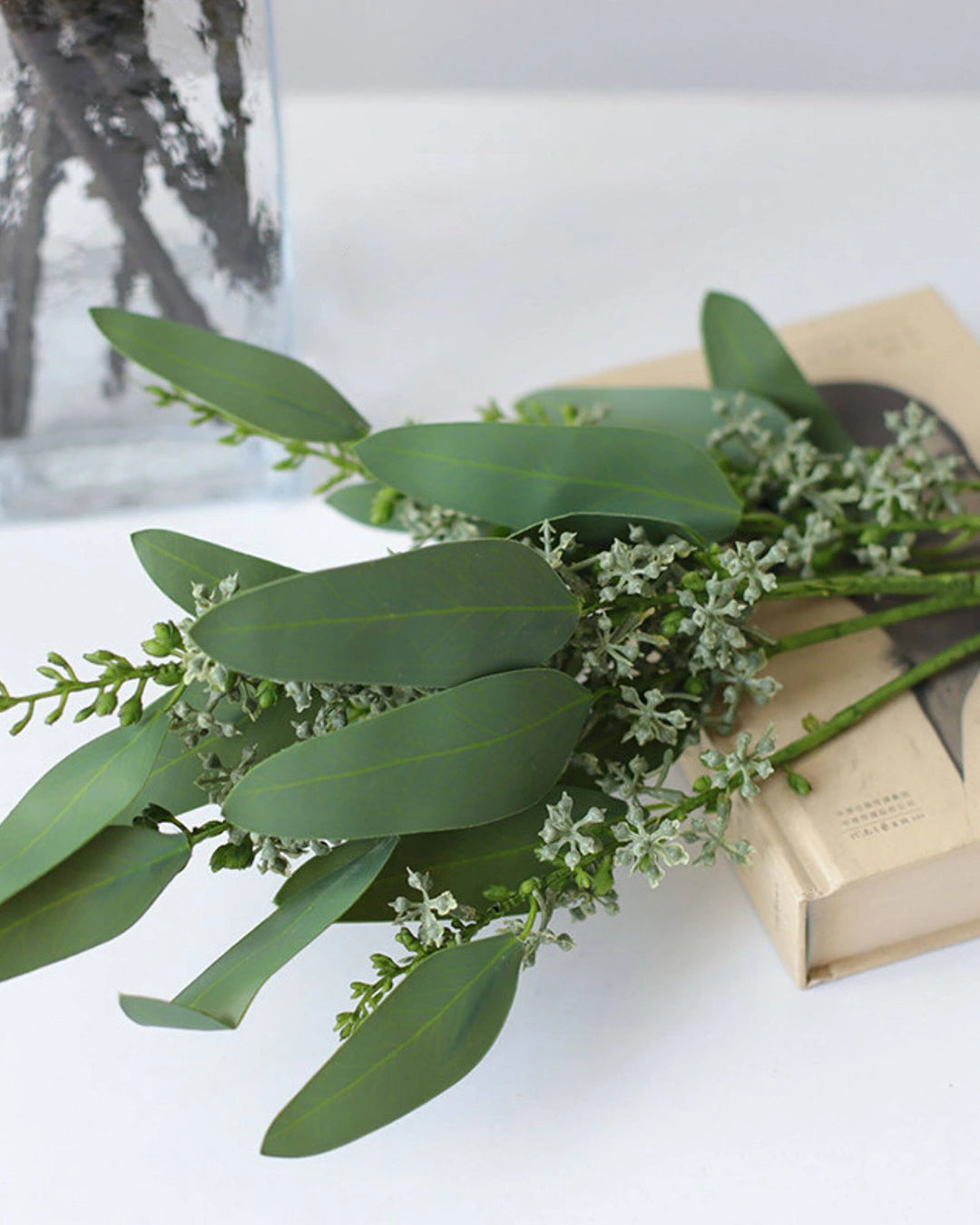 Artificial Pointed Eucalyptus Stem 23"