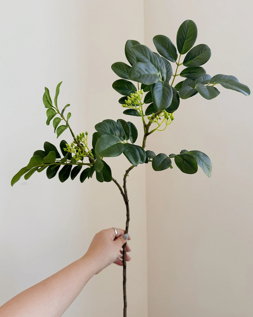 Artificial Snowflake Leaf Stem 27"