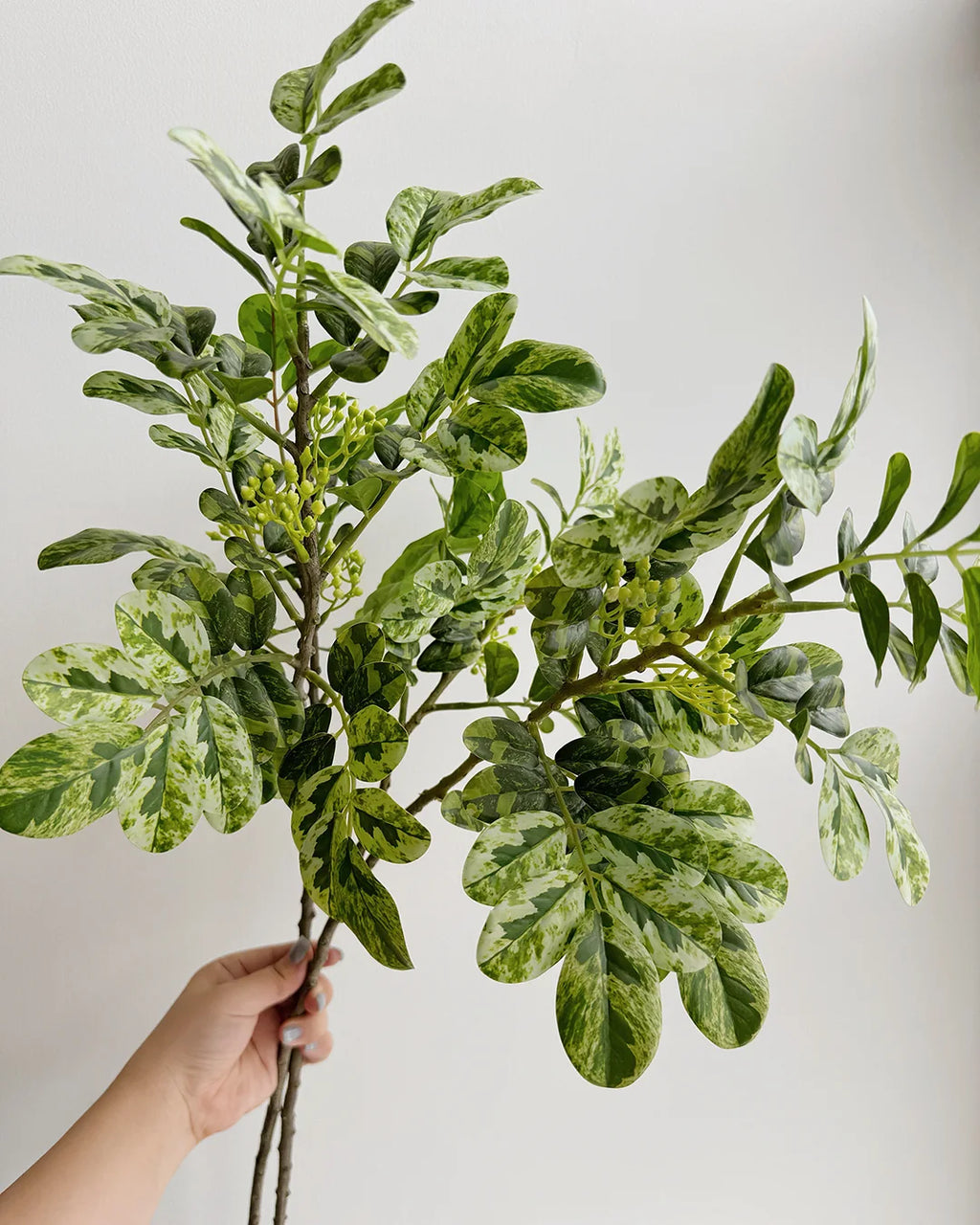 Artificial Snowflake Leaf Stem 27"