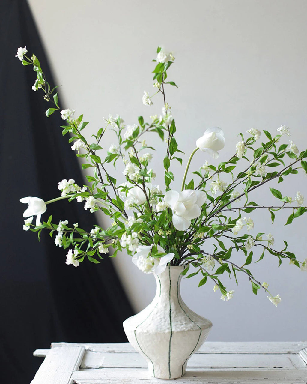 Artificial Spiraea & Tulip Bouquet/Arrangement