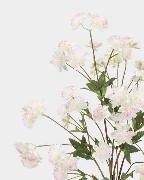 Astrantia Faux Flower in White - 23"