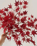 Autumnal Artificial Maple Leaf Stem 27"