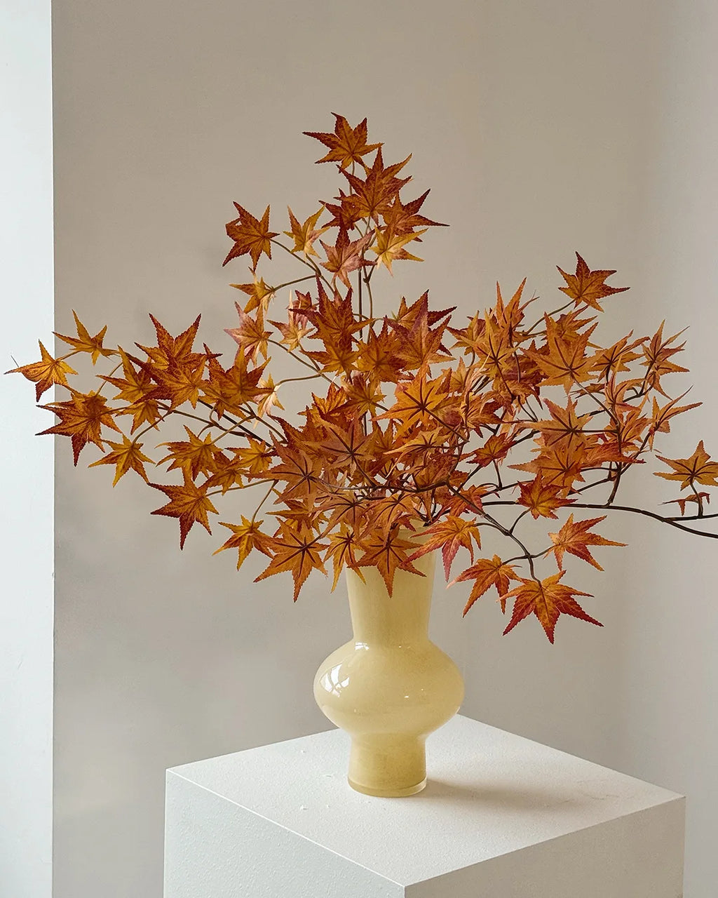 Autumnal Artificial Maple Leaf Stem 27"