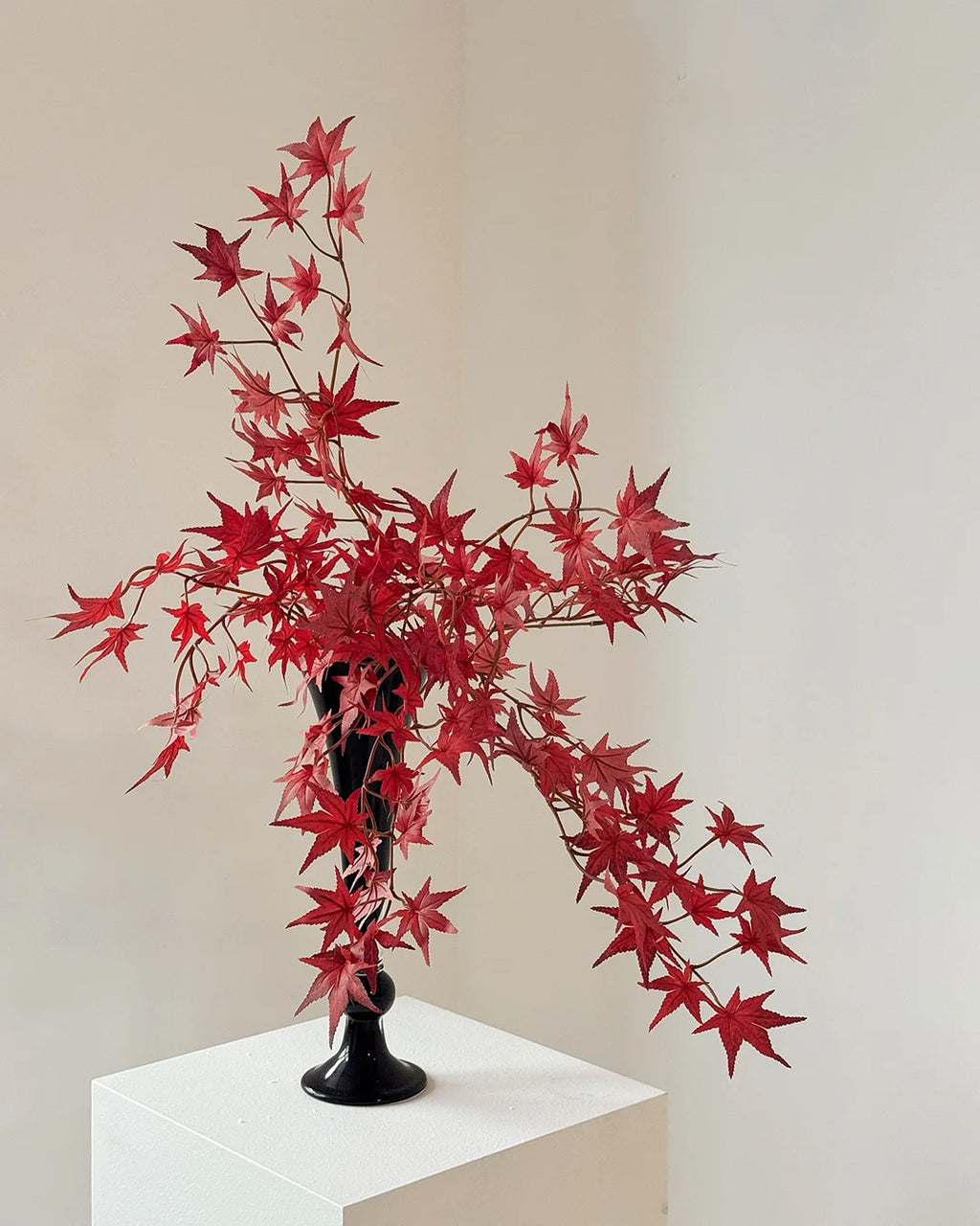 Autumnal Artificial Maple Leaf Stem 27"