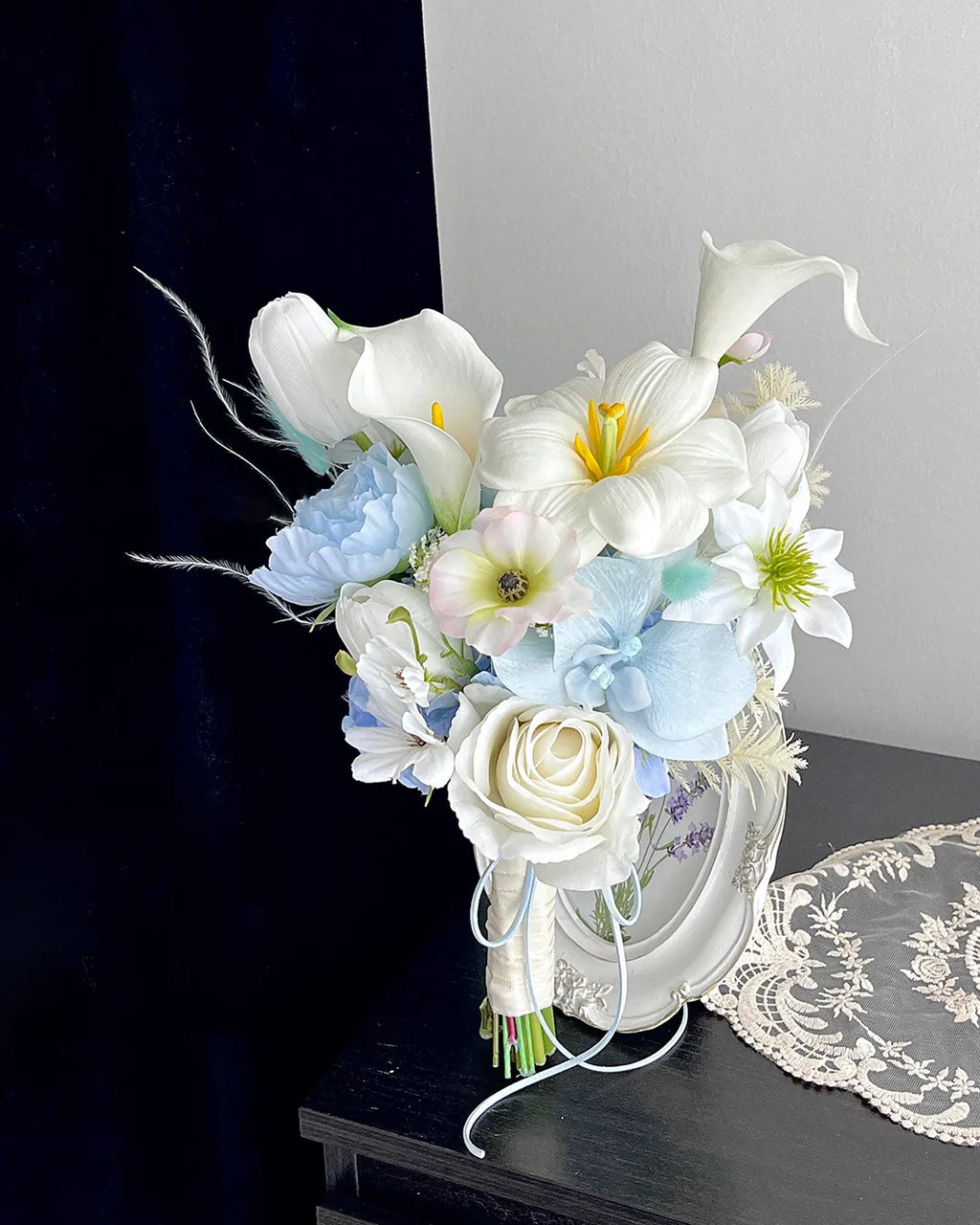 Blue & White Bridal Bouquet