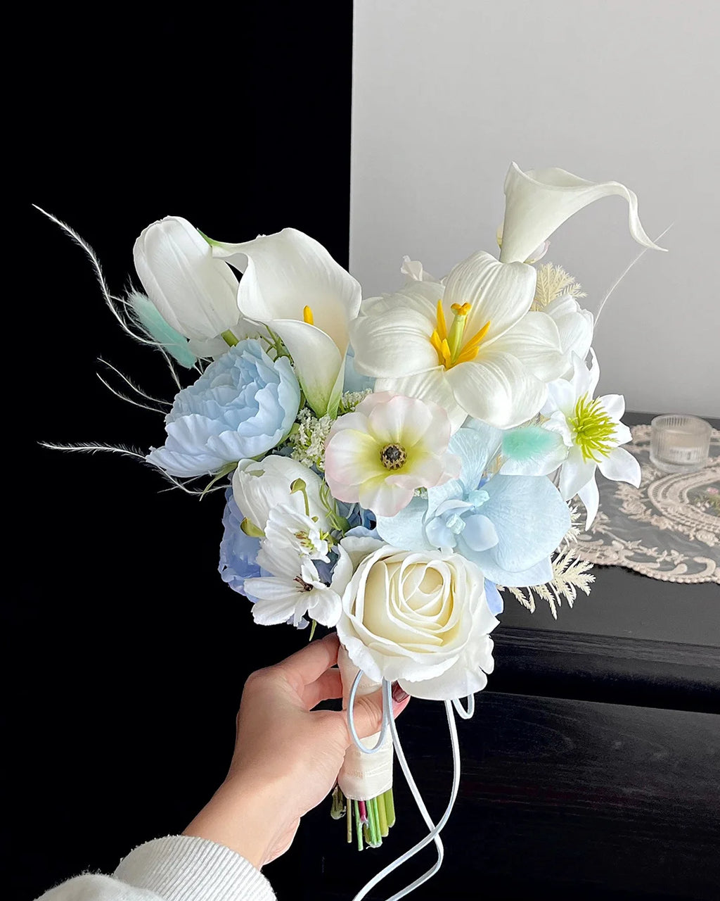 Blue & White Bridal Bouquet
