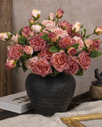 Burnt Edge Vintage Rose Faux Flower - 22"