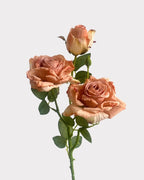 Burnt Edge Vintage Rose Faux Flower - 22"